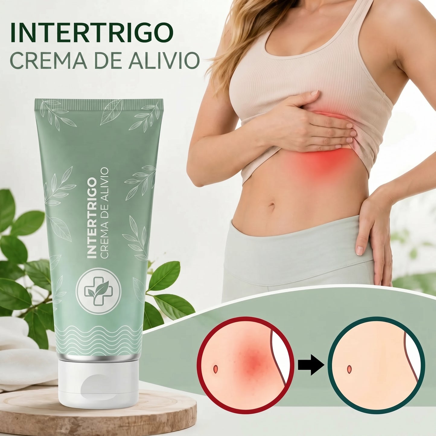 INTERTRIGO Crema de Alivio de las irritaciones desde la primera aplicación.