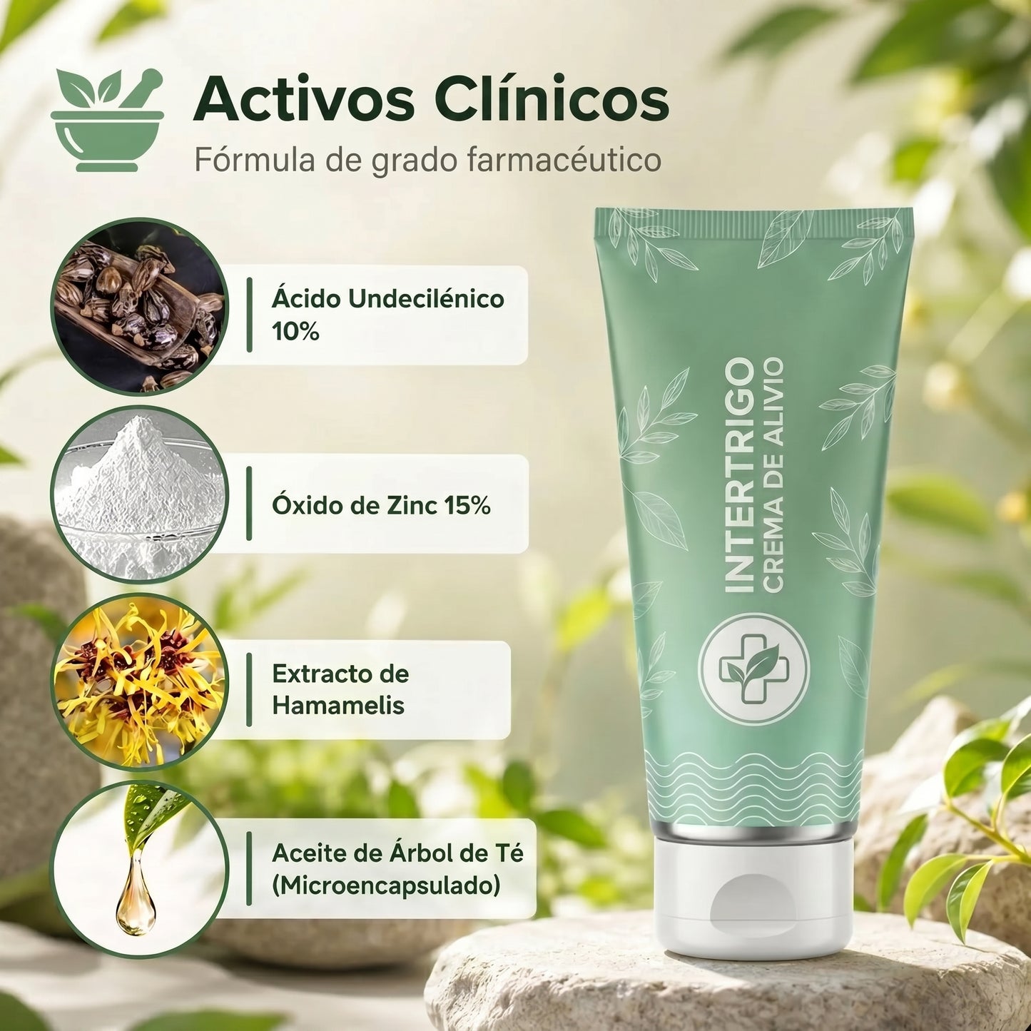 INTERTRIGO Crema de Alivio de las irritaciones desde la primera aplicación.