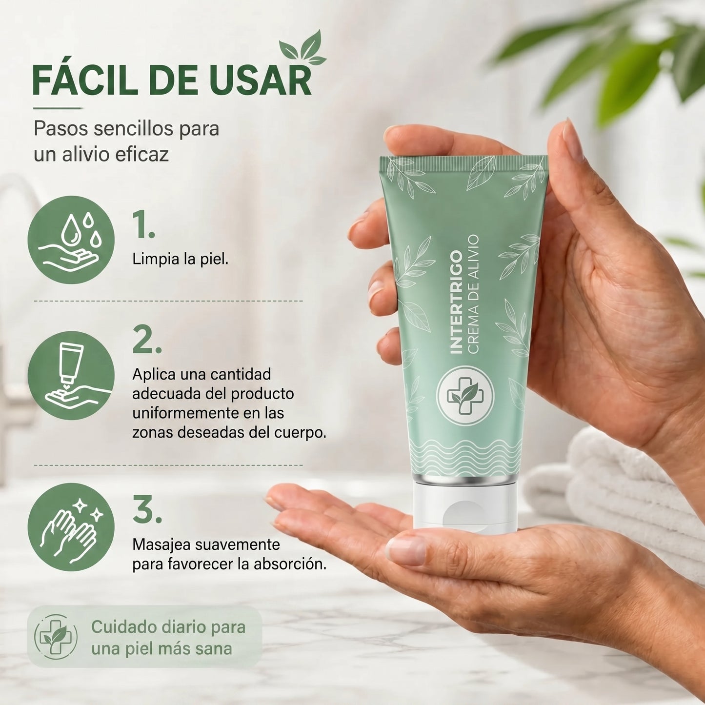 INTERTRIGO Crema de Alivio de las irritaciones desde la primera aplicación.